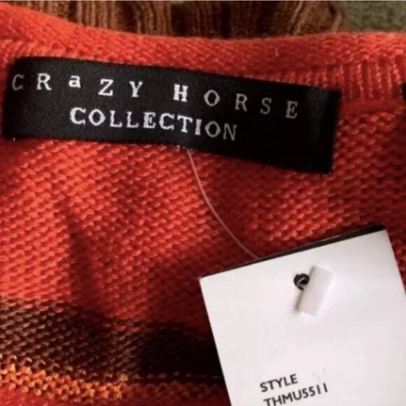 Crazy Horse Collection Striped Crew Neck Sweater Size Medium NWT - Picture 5 of 6